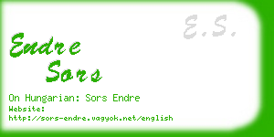 endre sors business card